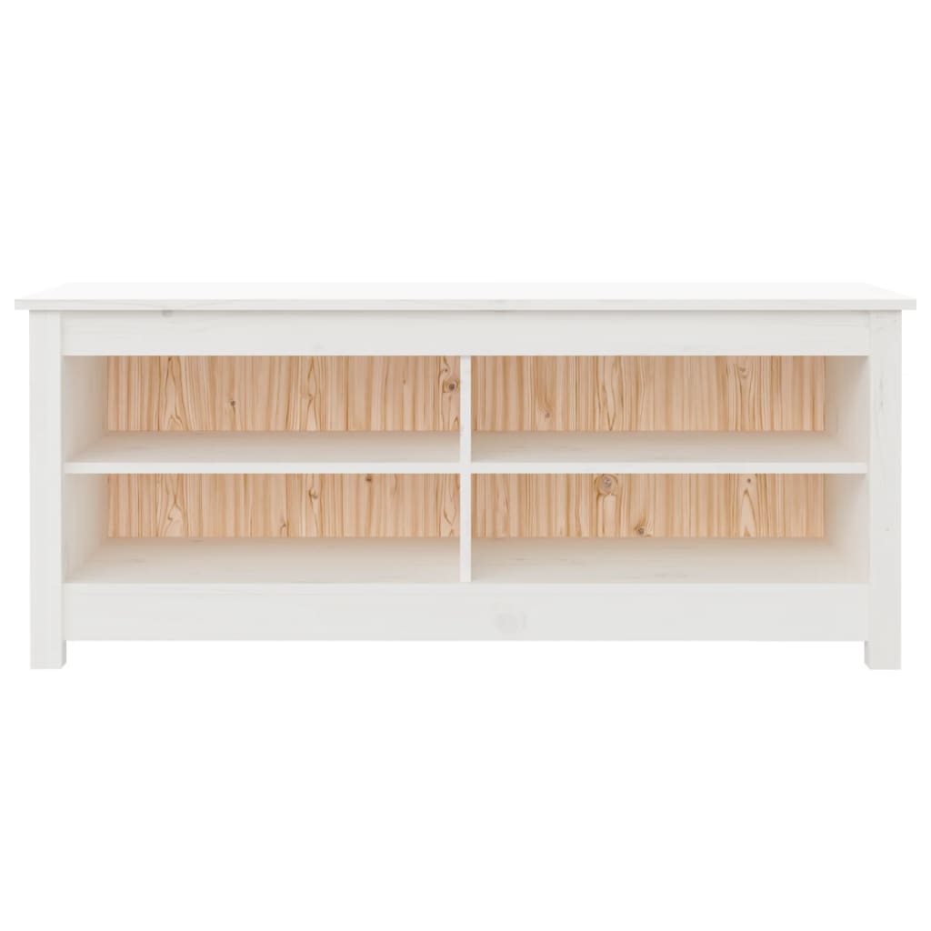 vidaXL fehér tömör fenyőfa cipőtároló pad 110 x 38 x 45,5 cm