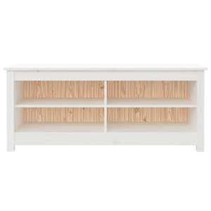 Lavice s botníkem bílá 110 x 38 x 45,5 cm masivní borovice - obrázek 3