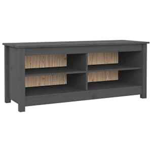 Lavice s botníkem šedá 110 x 38 x 45,5 cm masivní borovice - obrázek 2