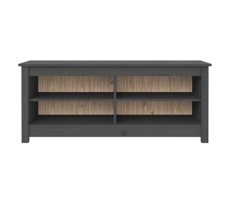 vidaXL Schoenenbank 110x38x45,5 cm massief grenenhout grijs