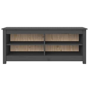 vidaXL Schoenenbank 110x38x45,5 cm massief grenenhout grijs