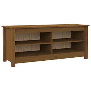 Lavice s botníkem medově hnědá 110x38x45,5 cm masivní borovice - obrázek 2