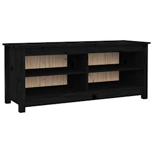 Lavice s botníkem černá 110 x 38 x 45,5 cm masivní borovice - obrázek 2