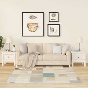 Stranske mizice 2 kosa bele 40x40x39 cm trdna borovina