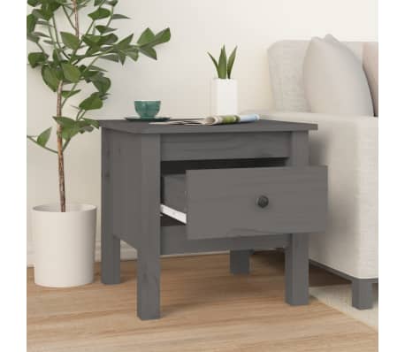 vidaXL Salongbord grå 40x40x39 cm heltre furu