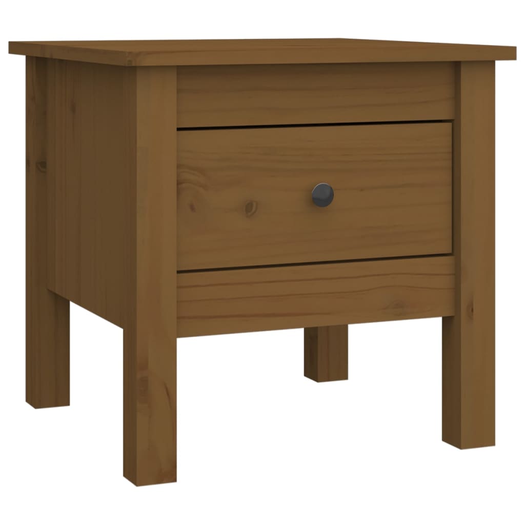 vidaXL Bijzettafels 2 st 40x40x39 cm massief grenenhout honingbruin afbeelding