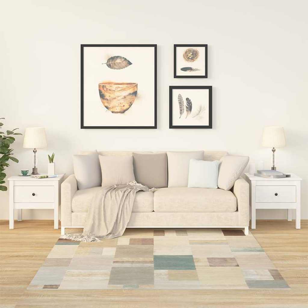 vidaXL Stoliki boczne, 2 szt., bia�e, 50x50x49 cm, lite drewno sosnowe