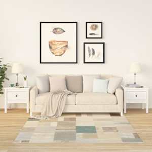 Stranske mizice 2 kosa bele 50x50x49 cm trdna borovina