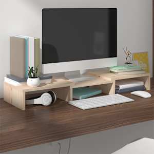 Stojan na monitor 60 x 24 x 10,5 cm masivní borové dřevo - obrázek 1