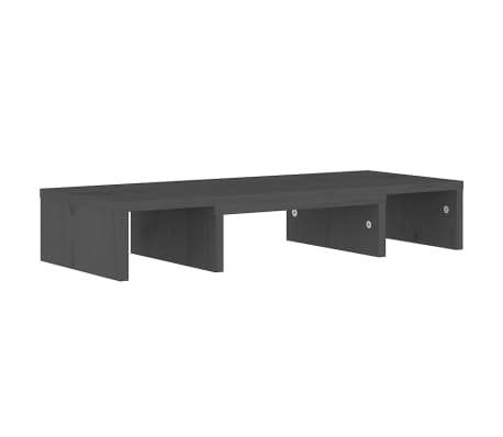 vidaXL Βάση Οθόνης Γκρι 60 x 24 x 10,5 εκ. από Μασίφ Ξύλο Πεύκου