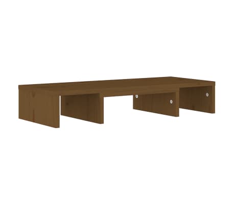 vidaXL Monitor Stand Honey Brown 60x24x10.5 cm Solid Wood Pine