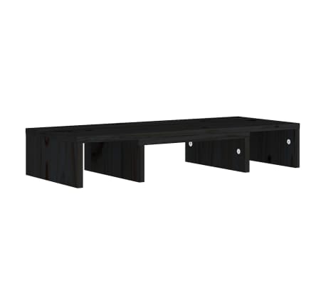 vidaXL Monitor Stand Black 60x24x10.5 cm Solid Wood Pine