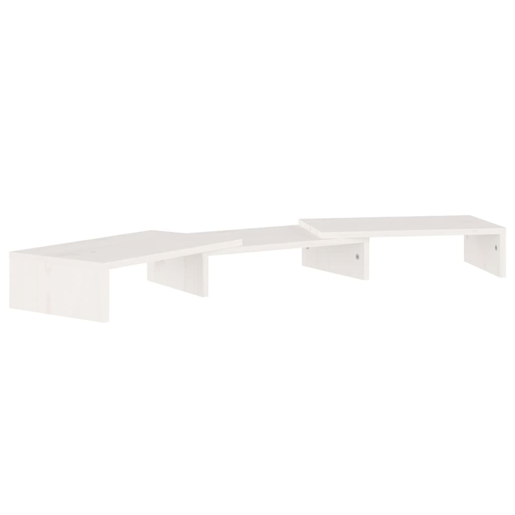 vidaXL Monitorstandaard 80x24x10,5 cm massief grenenhout wit