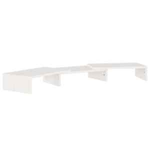 Stojan na monitor bílý 80 x 24 x 10,5 cm masivní borové dřevo - obrázek 2