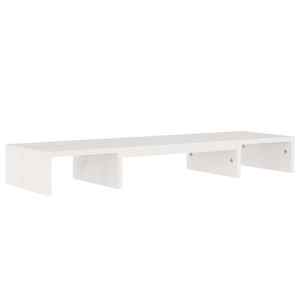 Stojan na monitor bílý 80 x 24 x 10,5 cm masivní borové dřevo - obrázek 3