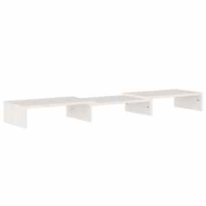 Stojan na monitor bílý 80 x 24 x 10,5 cm masivní borové dřevo - obrázek 4