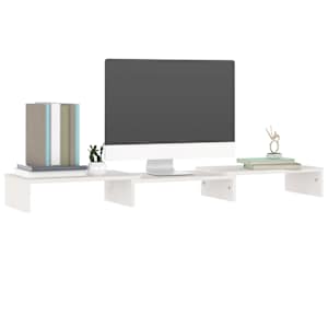 Stojan na monitor bílý 80 x 24 x 10,5 cm masivní borové dřevo - obrázek 8