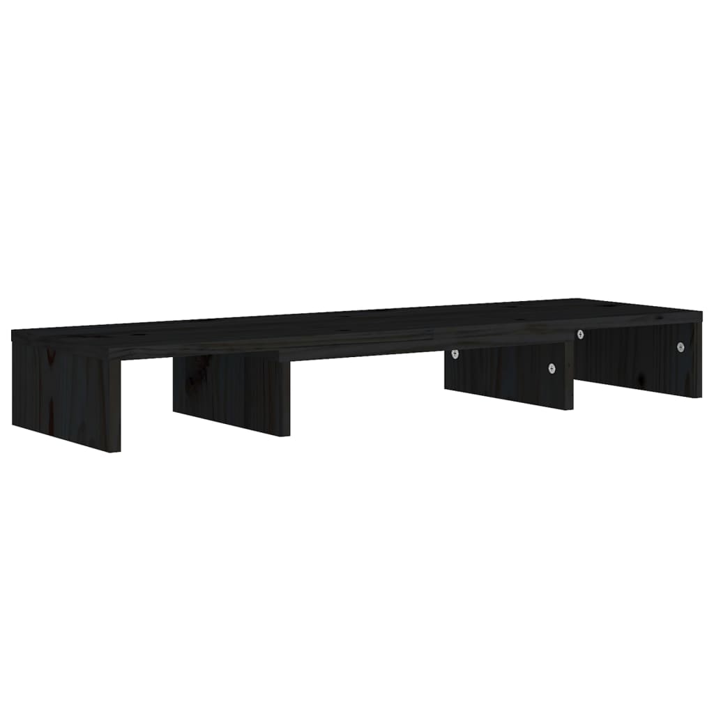 vidaXL Monitor Stand Black 80x24x10.5 cm Solid Wood Pine