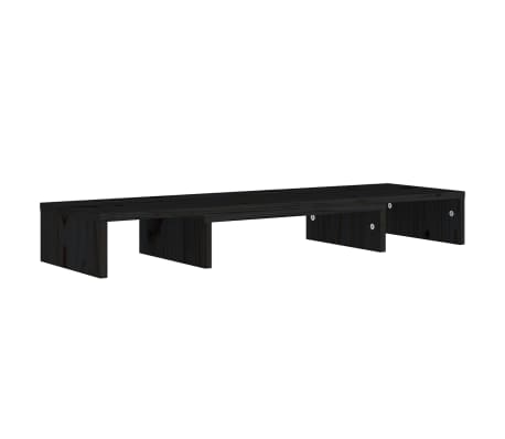 vidaXL Monitor Stand Black 80x24x10.5 cm Solid Wood Pine