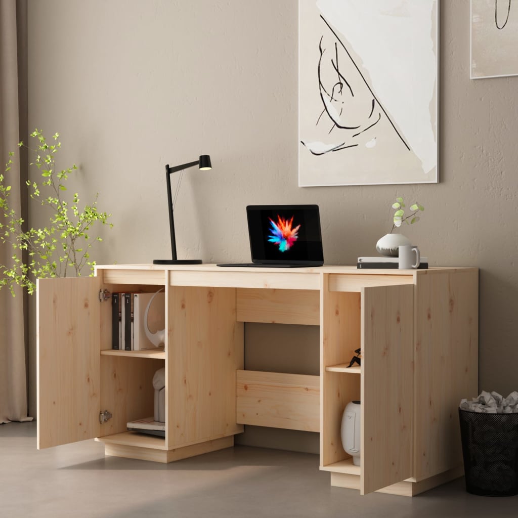 

vidaXL Bureau 140x50x75 cm massief grenenhout