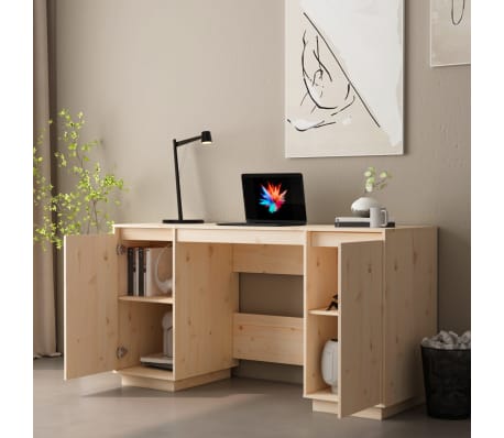 vidaXL Skrivebord 140x50x75 cm heltre furu