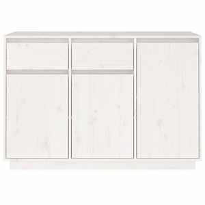 vidaXL Aparador de madera maciza de pino blanco 110x34x75 cm