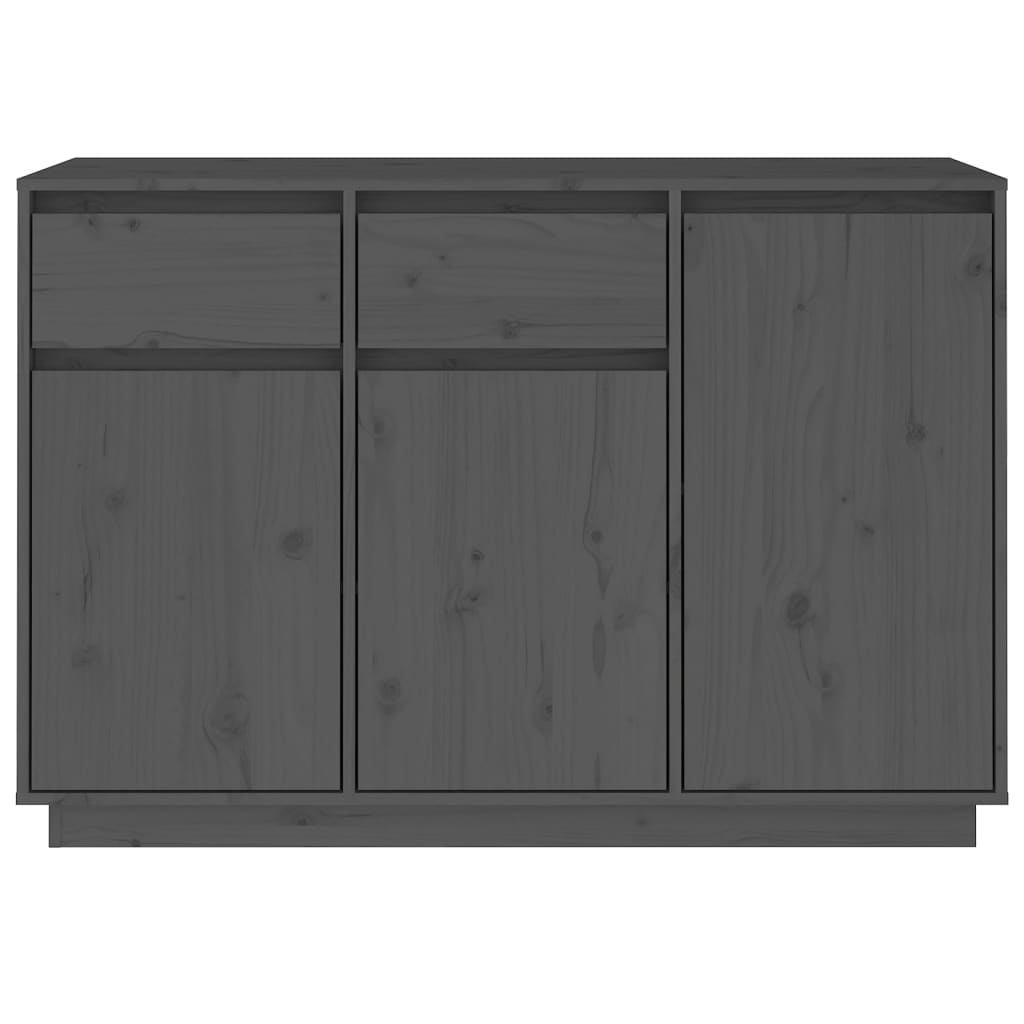 vidaXL Sideboard Grey 110x34x75 cm Solid Wood Pine