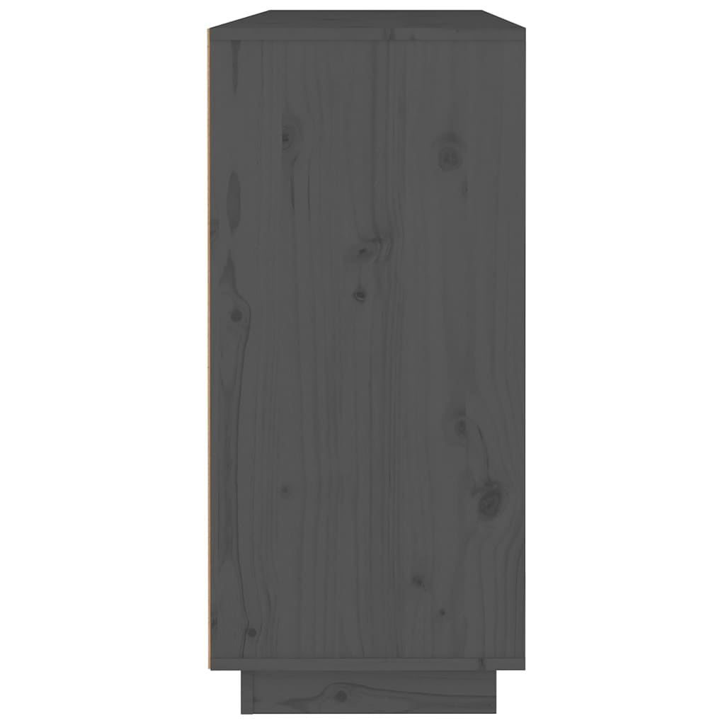 Příborník šedý 110 x 34 x 75 cm masivní borové dřevo