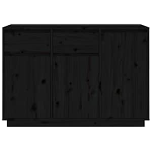 vidaXL Buffet noir 110x34x75 cm bois massif de pin