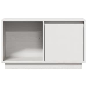 TV skříňka bílá 74 x 35 x 44 cm masivní borové dřevo - obrázek 4