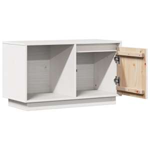 TV skříňka bílá 74 x 35 x 44 cm masivní borové dřevo - obrázek 5