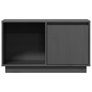 TV skříňka šedá 74 x 35 x 44 cm masivní borové dřevo - obrázek 4