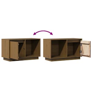 TV skříňka medově hnědá 74 x 35 x 44 cm masivní borové dřevo - obrázek 8