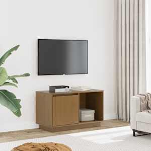 TV skříňka medově hnědá 74 x 35 x 44 cm masivní borové dřevo - obrázek 1