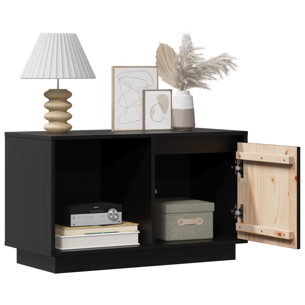 Thumbnail - vidaXL TV-Schrank Schwarz 74x35x44 cm Massivholz Kiefer