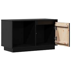 TV skříňka černá 74 x 35 x 44 cm masivní borové dřevo - obrázek 5