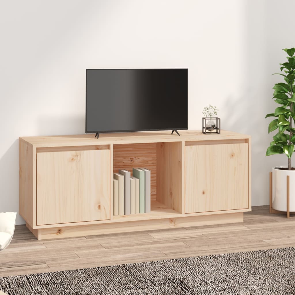 TV-Schrank 110,5x35x44 cm Massivholz Kiefer