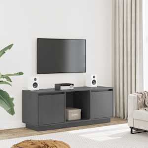 TV skříňka šedá 110,5 x 35 x 44 cm masivní borové dřevo - obrázek 1