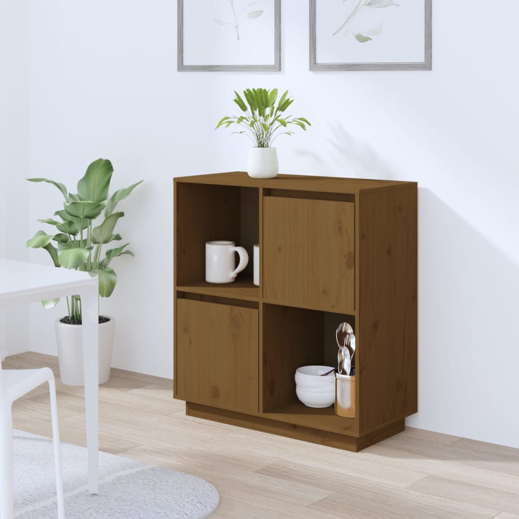 vidaXL Sideboard Honigbraun 74x35x80 cm Massivholz Kiefer