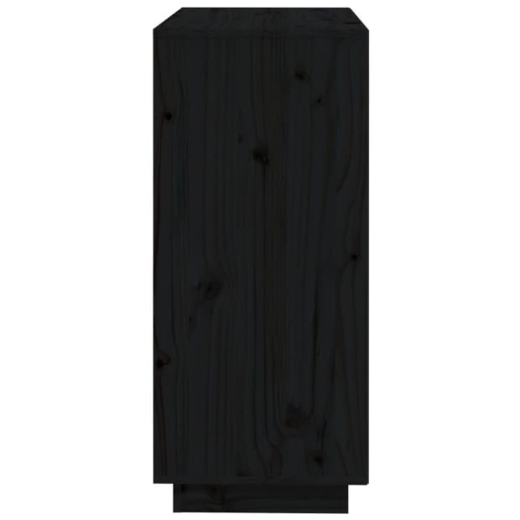 Příborník černý 74 x 35 x 80 cm masivní borové dřevo