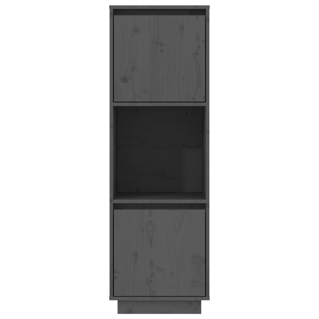 

vidaXL Hoge kast 38x35x117 cm massief grenenhout grijs