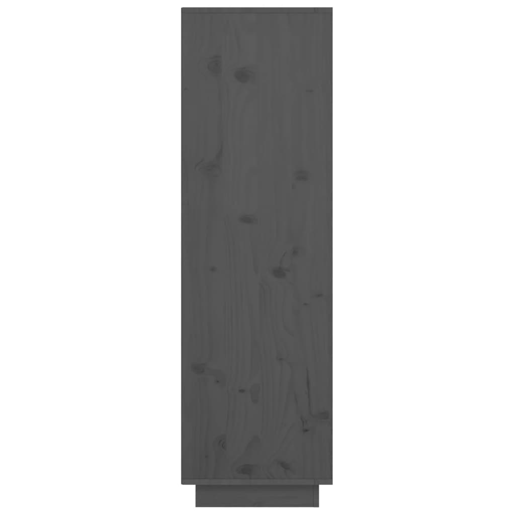 Komoda šedá 38 x 35 x 117 cm masivní borové dřevo