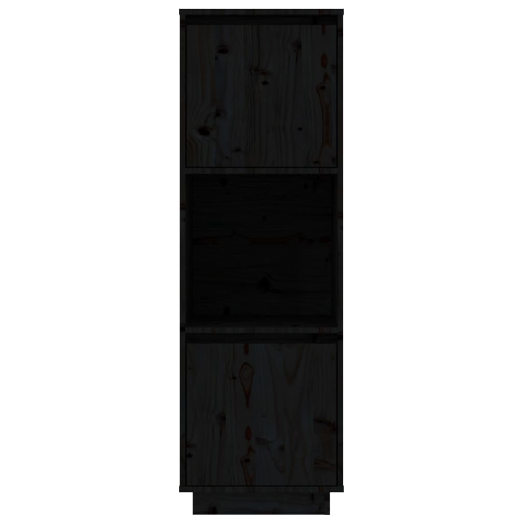 Komoda černá 38 x 35 x 117 cm masivní borové dřevo