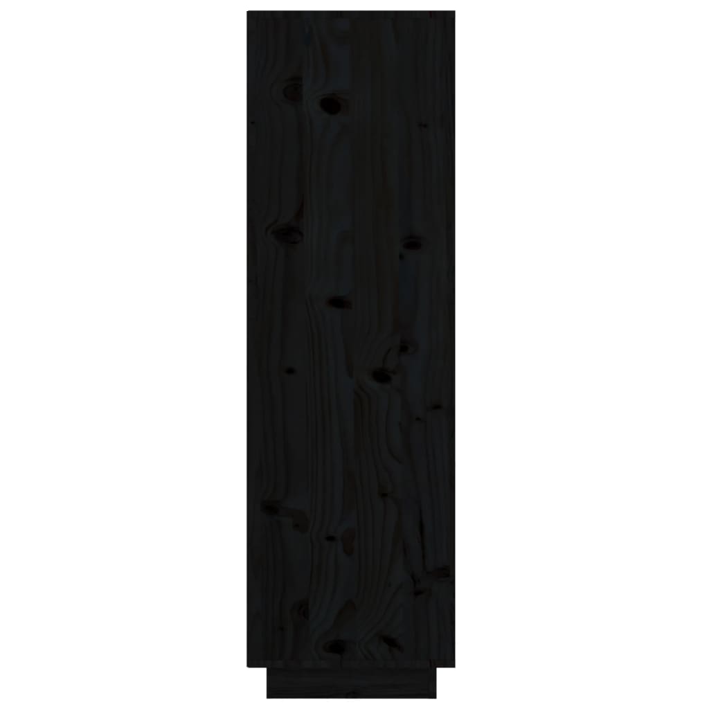 fekete tömör fenyőfa magasszekrény 38 x 35 x 117 cm