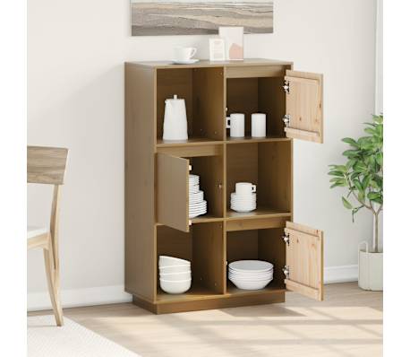 vidaXL Komoda medově hněd&aacute; 74 x 35 x 117 cm masivn&iacute; borov&eacute; dřevo