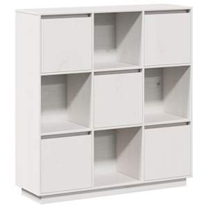 Komoda bílá 110,5 x 35 x 117 cm masivní borové dřevo - obrázek 2