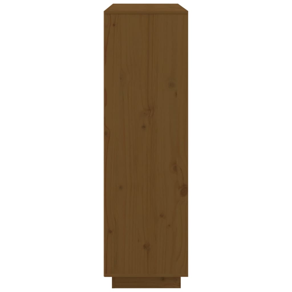 Komoda medově hnědá 110,5 x 35 x 117 cm masivní borové dřevo