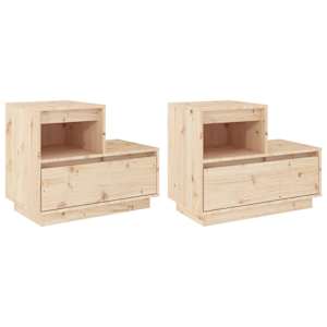 Noční stolky 2 ks 60 x 34 x 51 cm masivní borové dřevo - obrázek 2