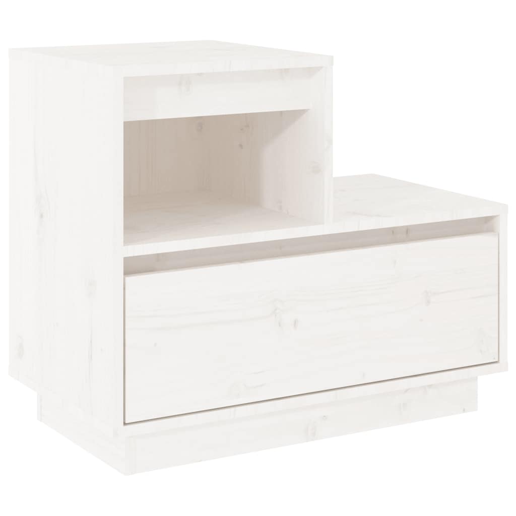 vidaXL Nachtkastjes 2 st 60x34x51 cm massief grenenhout wit afbeelding