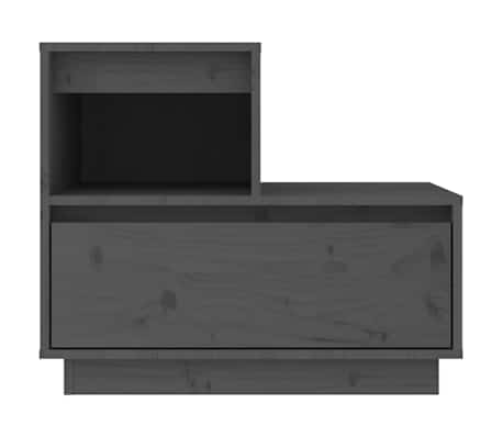 vidaXL Mesa de cabeceira 60x34x51 cm madeira de pinho maci&ccedil;a cinza